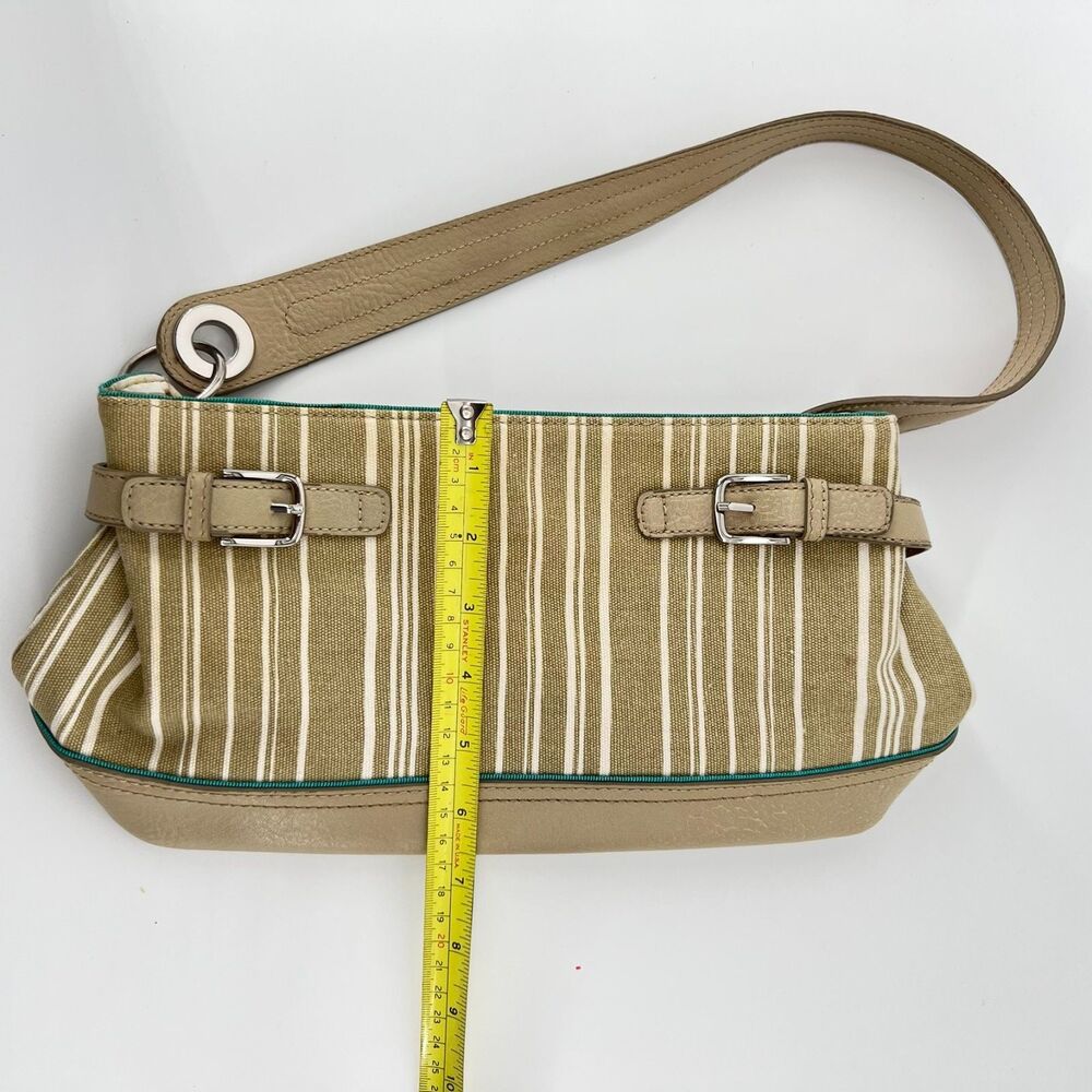 Tommy Hilfiger Striped Canvas Shoulder Bag Beige Coastal Preppy Boho - Picture 15 of 16
